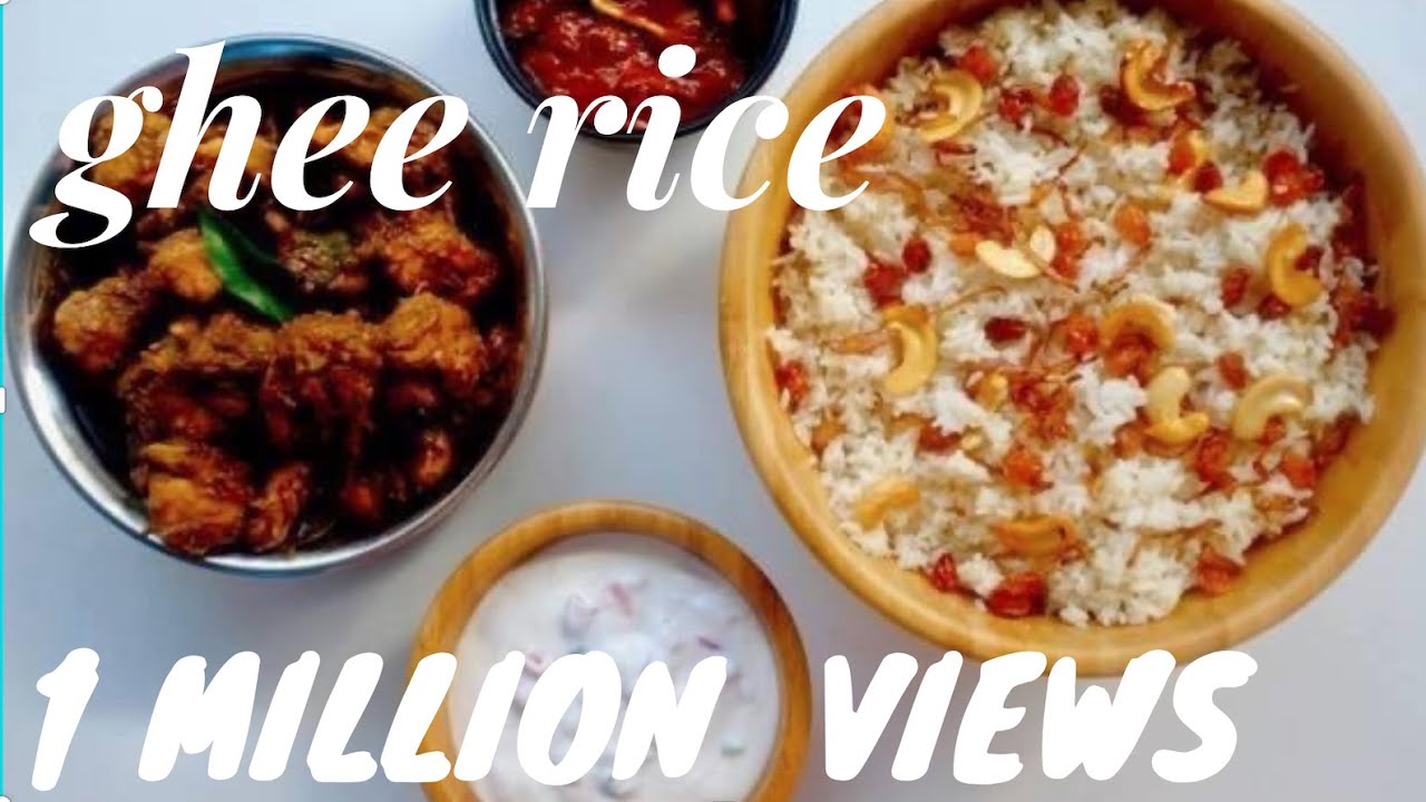 Kerala Style Easy Cooker Ghee  Rice / Ney Choru- Malayalam  Recipes-Recipe No 91