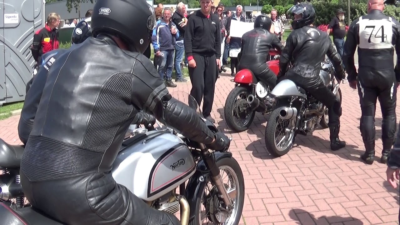 Sounds !! Moto Guzzi 500cc + Norton + BSA , Schagen ,The Netherlands , Holland