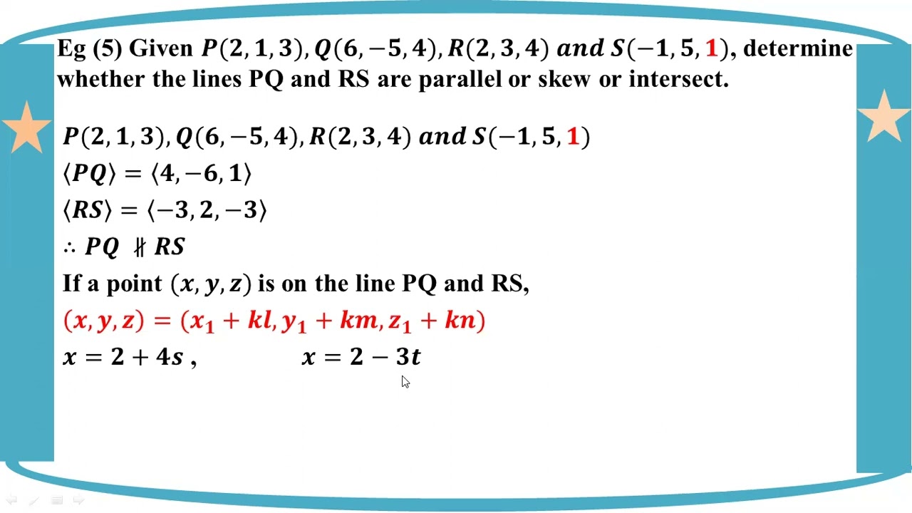 # Grade 12 Math (ch 3) Skew Lines