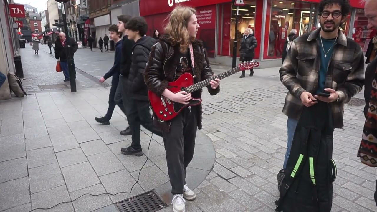 Christian plays Comfortably Numb by Pink Floyd in Church Street Liverpool