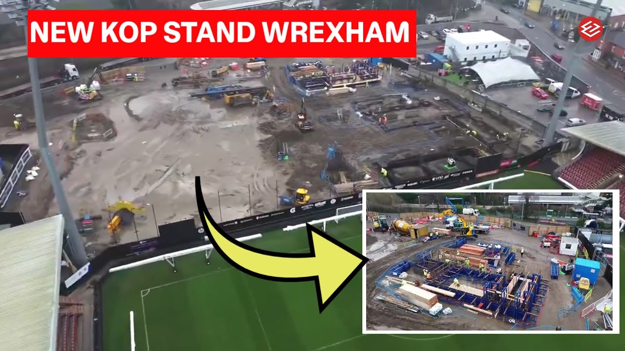 AMAZING! STōK Cae Ras Transformation| Wrexham’s New Kop Stand Update! Foundations & Groundwork