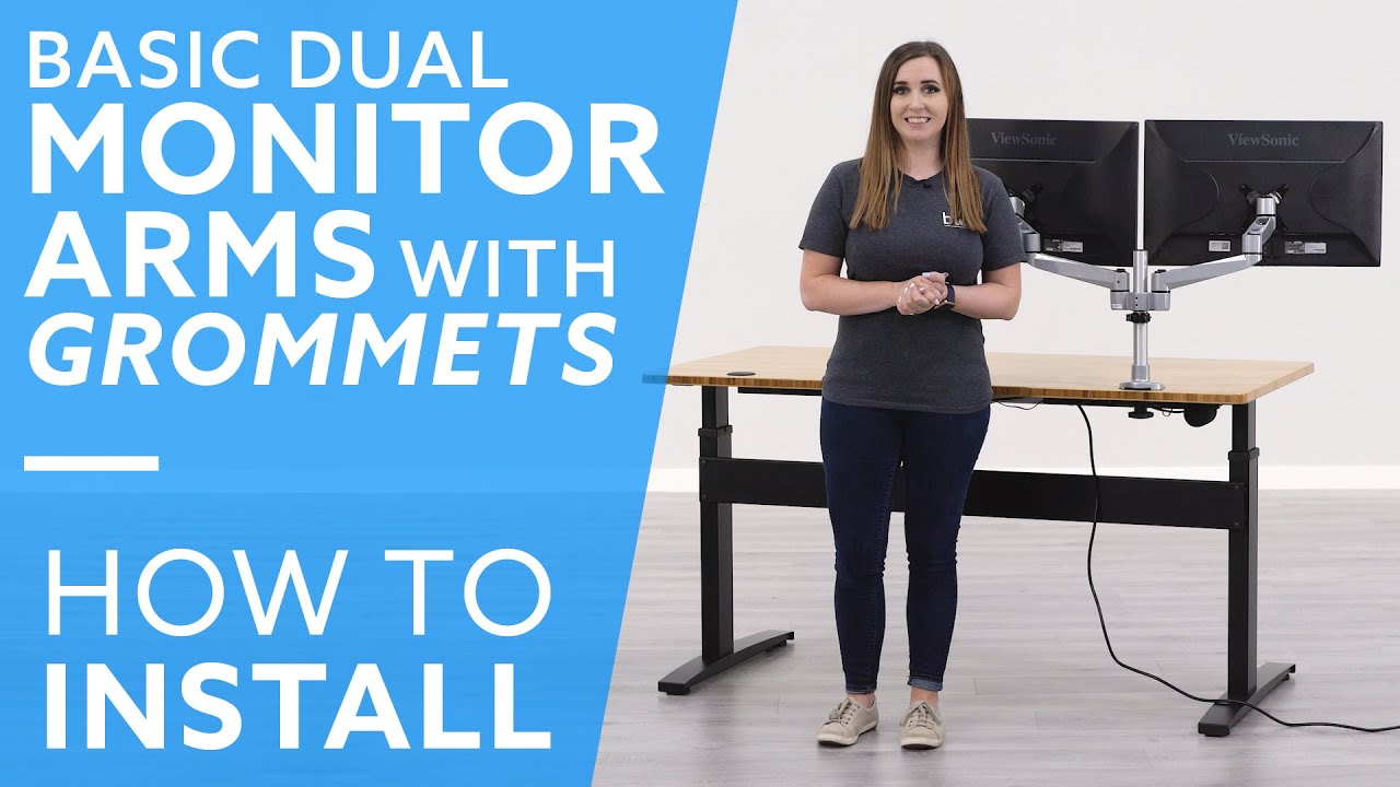 How To:  Installing Basic Dual Monitor Arms With Grommets