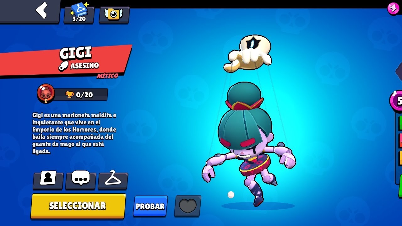 Probando Mi Nuevo Personaje GIGI En Brawl Stars 