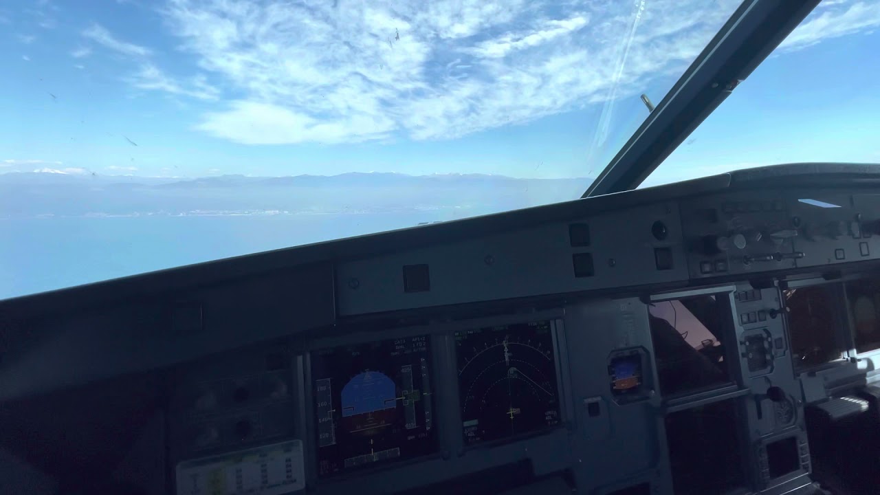 Airbus A320 super smooth landing from captain&rsquo;s seat. All instruments in sight.