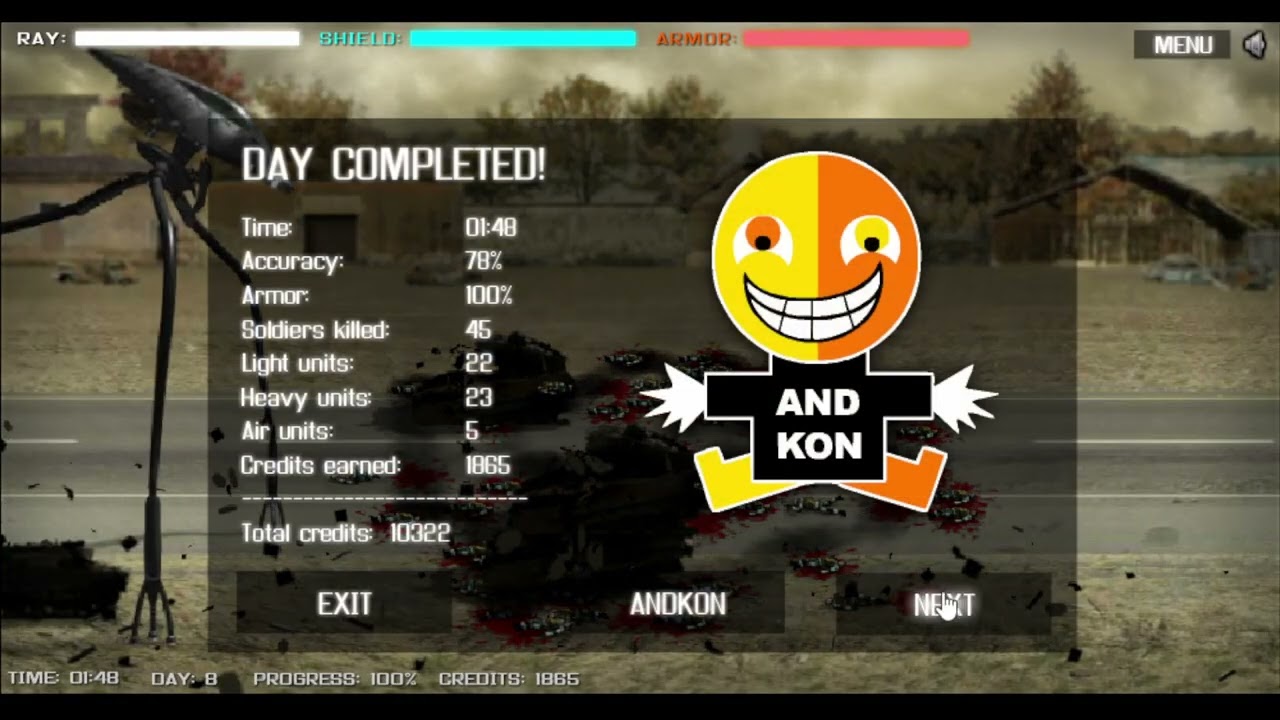 Tripod Attack a War of the World Flash game