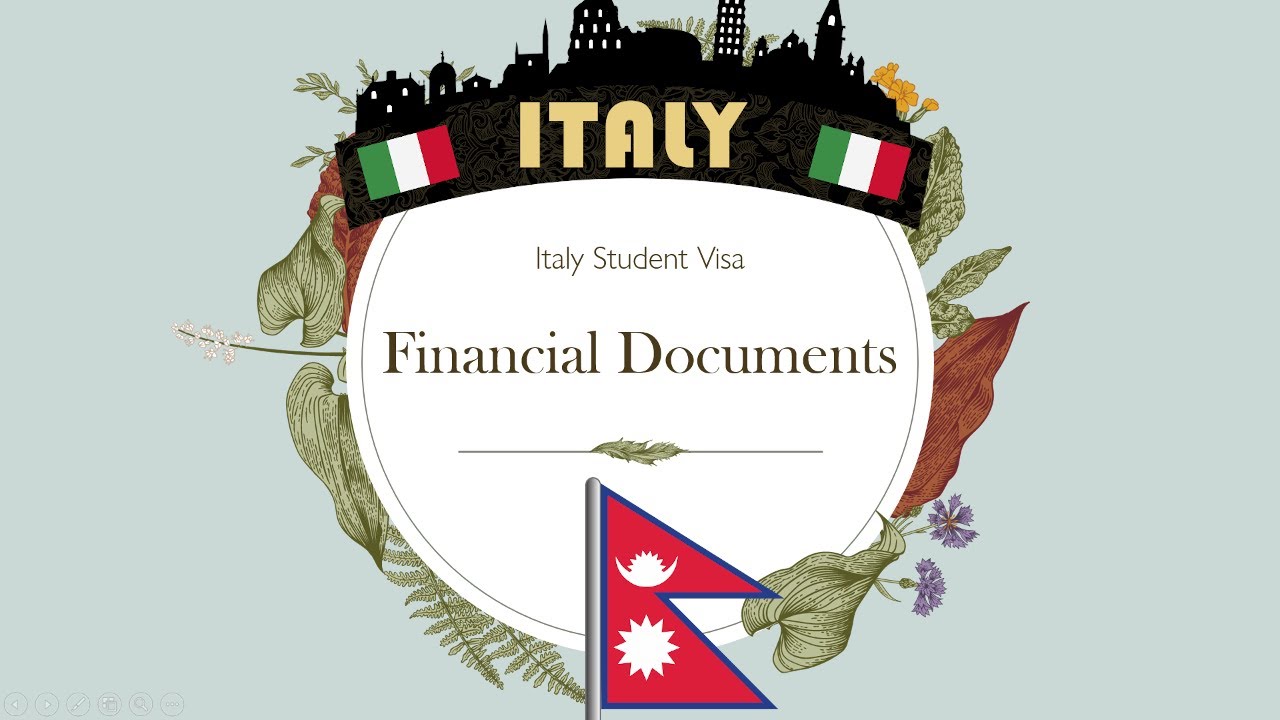 Finance documents required | Italy Student Visa | Study in Italy | Nepali Students | Nepal to Italy