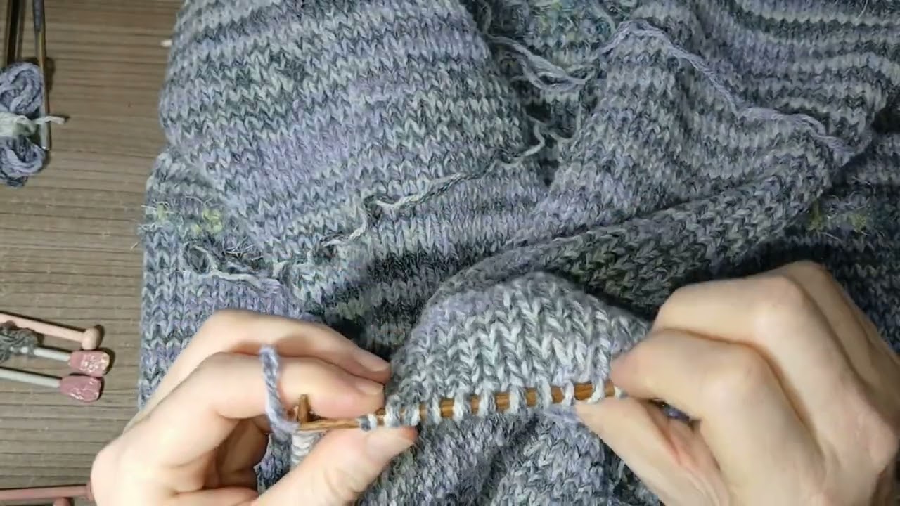 244 - 📌Casaquinho de Tricô 🧥❄️ TOP DOWN ⬇️ com a AGULHA CIRCULAR - Passo a passo - PARTE 8 🩵🩶💙