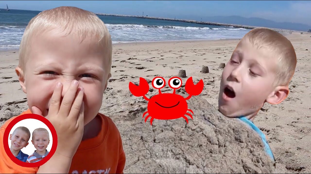 Mike and Jake's fun day at the beach | Dump truck and sand mill play | Sand obstacle course