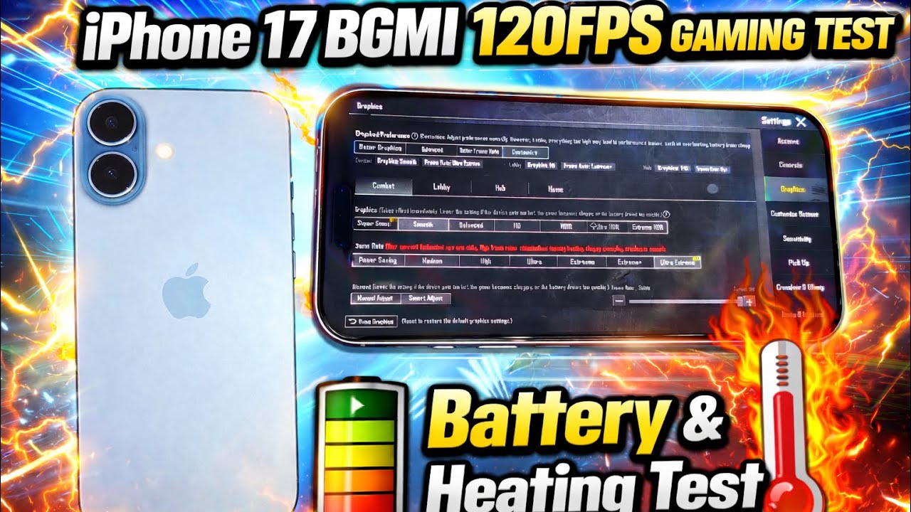 iPhone 17 BGMI 120fps Gaming Test | Real Time Heating and Battery 🔋 test | Shocking Results 🥵