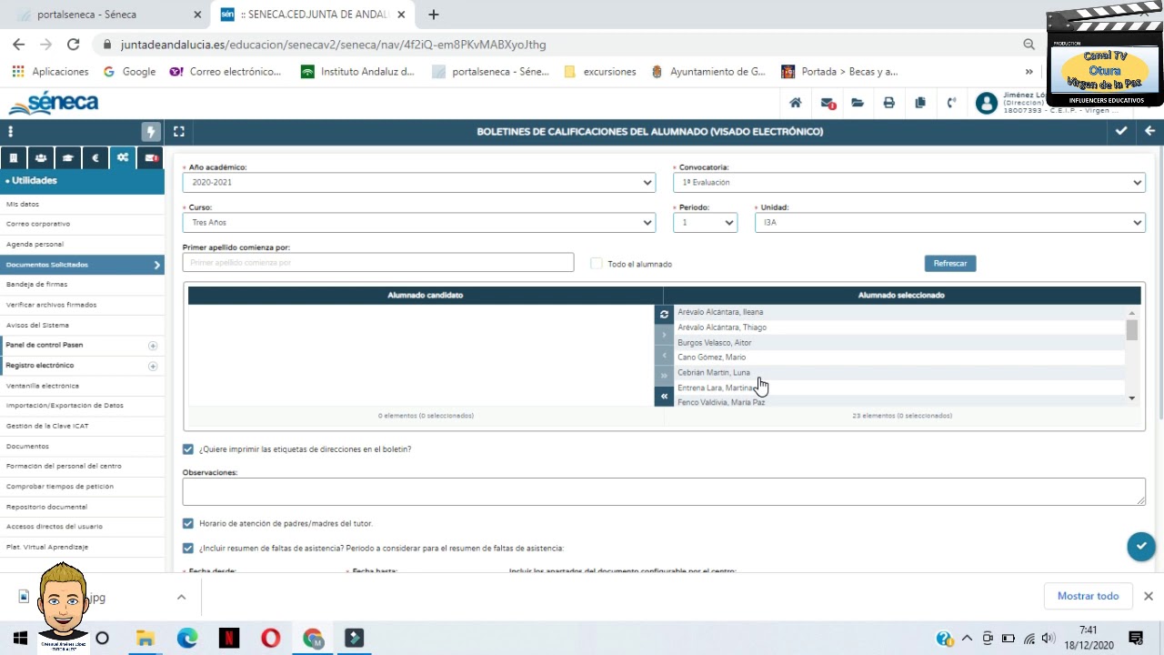 TUTORIAL SENECA PUBLICACIÓN BOLETINES PUNTO DE RECOGIDA