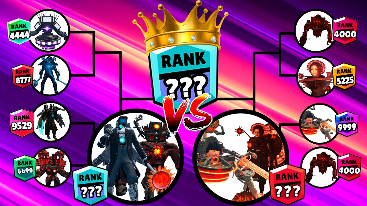 Skibidi toilet tournament brawl stars ranks up Tv man, Cameraman titan vs Skibidi G-Toilet 5.0 titan