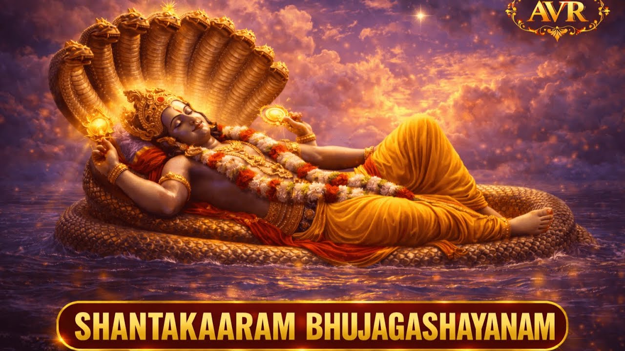 Shuklambharadharam Vishnum | Shantakaaram Bhujagashayanam | Vishnu Stotram | Sanskrit Chant