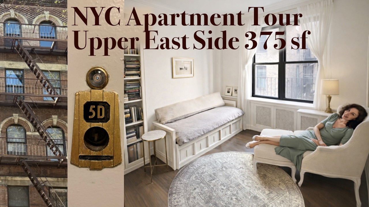 NYC Apartment Tour UPPER EAST SIDE 375 sf Studio with Parisian Decor Minimalism Small Living UES