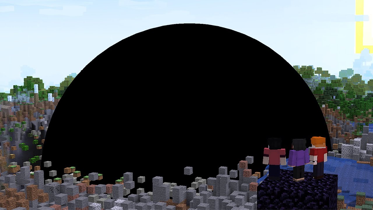 Coloquei meus amigos para fugir de um BURACO NEGRO no Minecraft