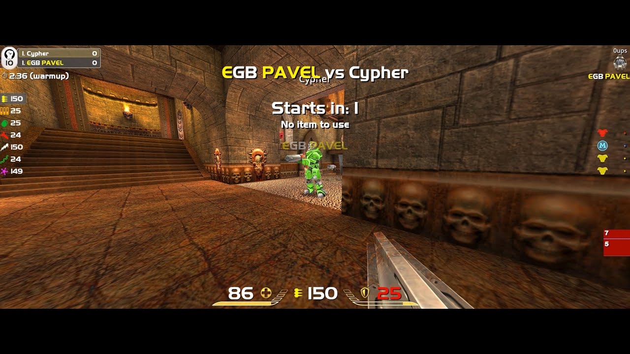 Quakelive 250 fps league / 3rd season (2025) / Week 12 / Cypher vs Pavel @ Bloodrun