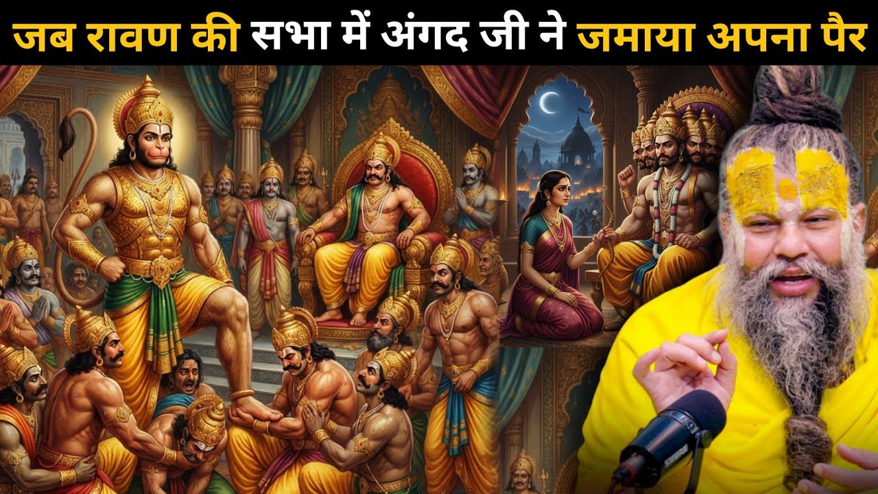 जब रावण की सभा में अंगद जी ने दी रावण को चुनौती🤯 अंगद जी ने जमाया अपना पैर और रावण के पसीने छूट गए