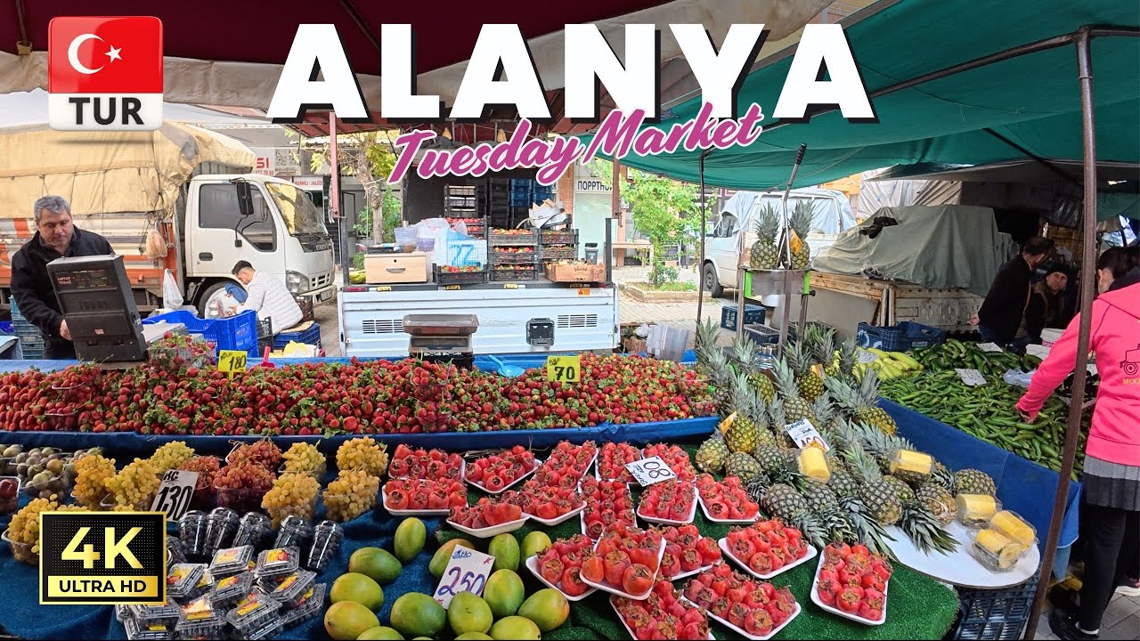 Alanya Mahmutlar Tuesday Market | Antalya Turkey | January 2026 [4K HD]