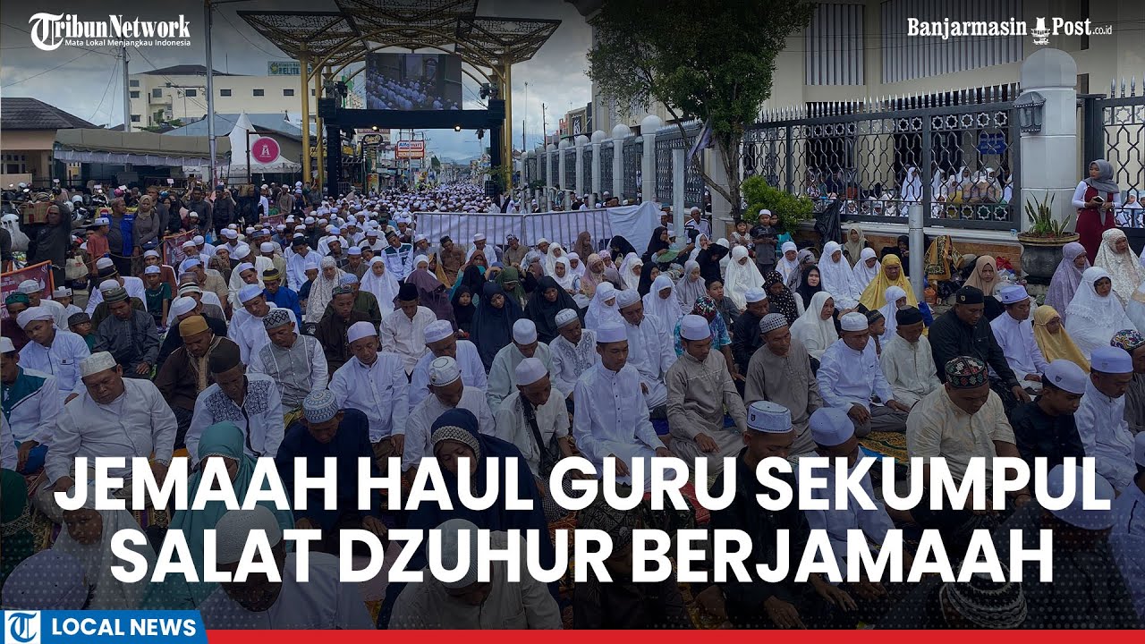 Ratusan Ribu Jemaah Haul Guru Sekumpul Salat Dzuhur Berjamaah di Sekitar Masjid Pancasila