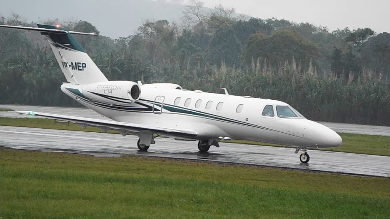 Cessna Citation CJ4 Decolagem com Chuva em Angra dos Reis RJ