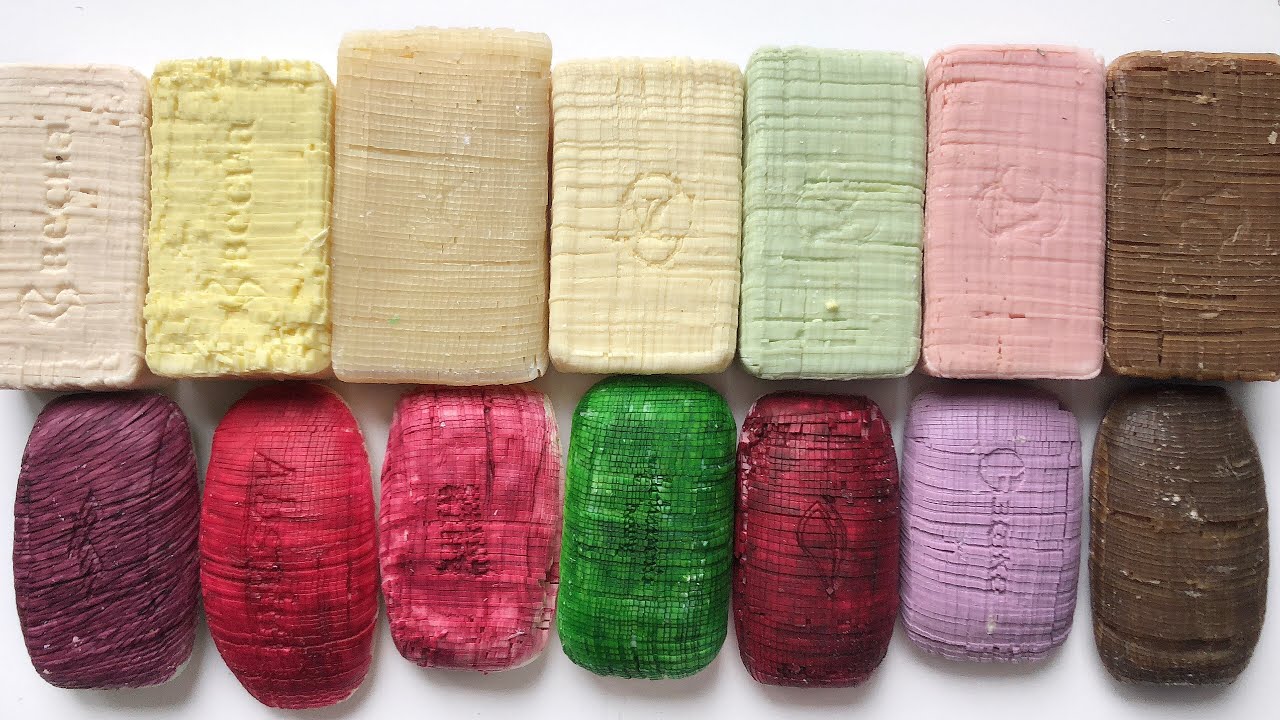 ASMR small dry cubes, cutting cubes on Russian soap, colored cubes/ резка маленьких кубиков на мыле