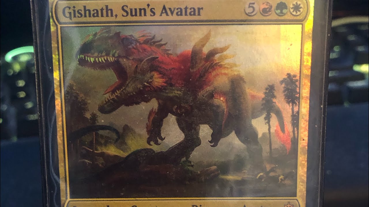 Gishath,Sun's Avatar dinosaur tribal  commander (Timmy’s  favourite deck )🦕