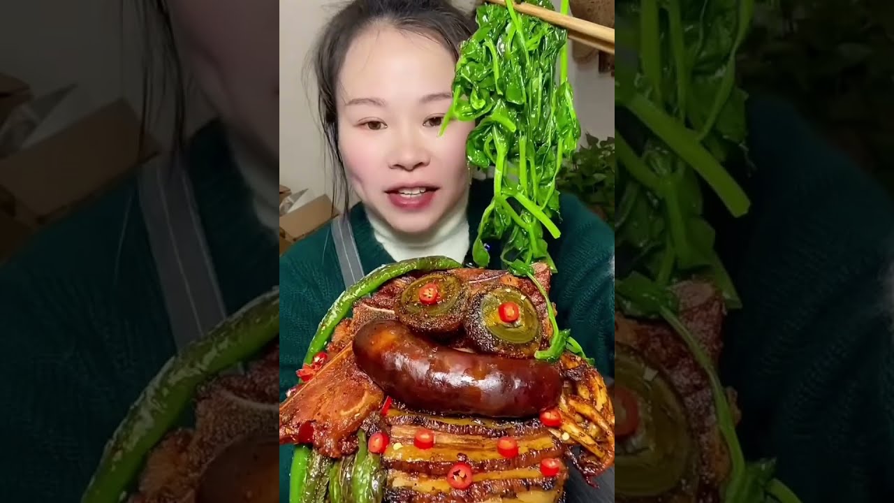 Susu Yummy Spicy Food Mukbang 😋 Eating Braised Pork Belly With Spicy Seafood And Veggies #asmr #food
