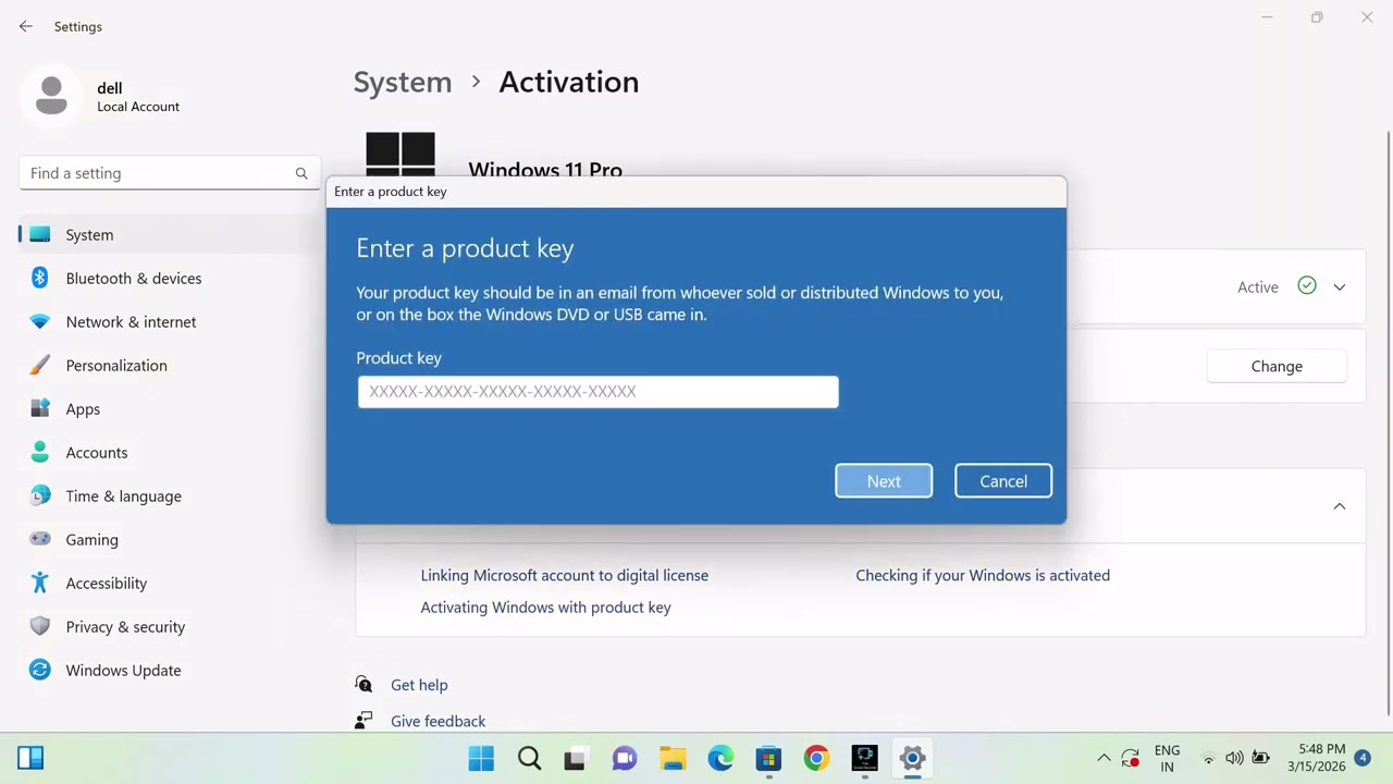 Change Product Key in Window 11  #windows