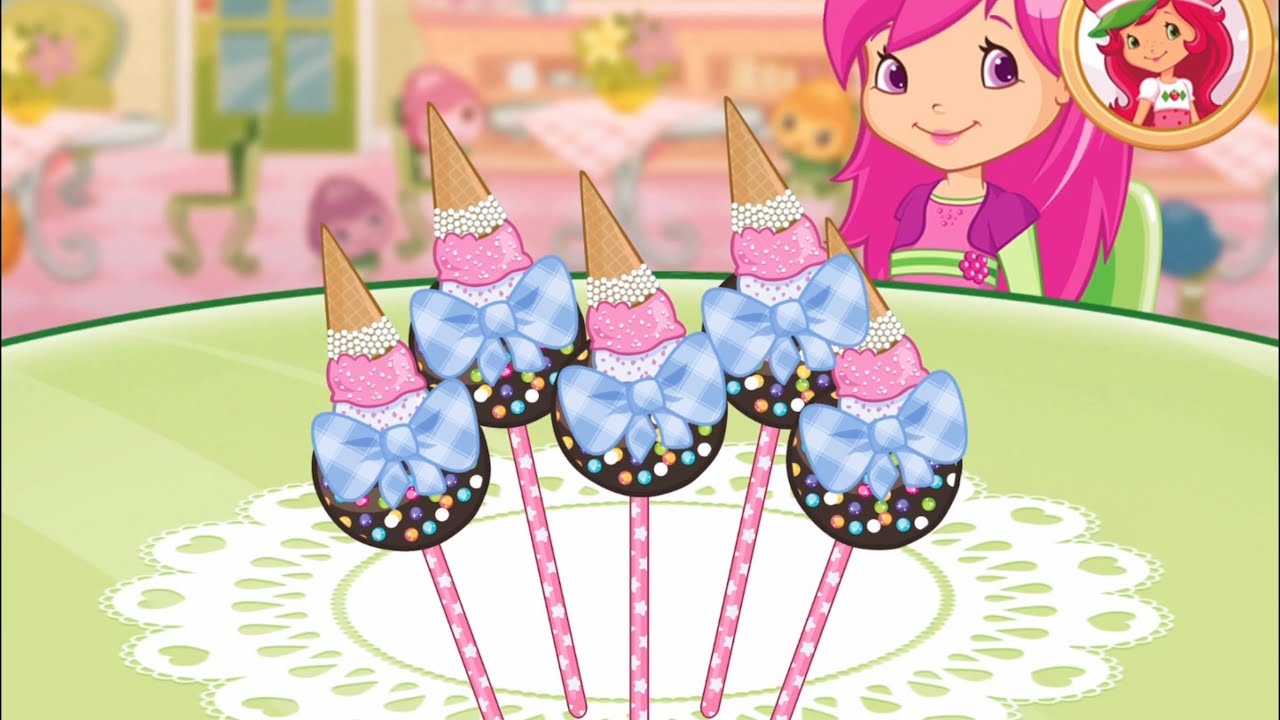Strawberry Shortcake Bake Shop - Dark Chocolate Cake Pops - Fun Cooking Games for Kids