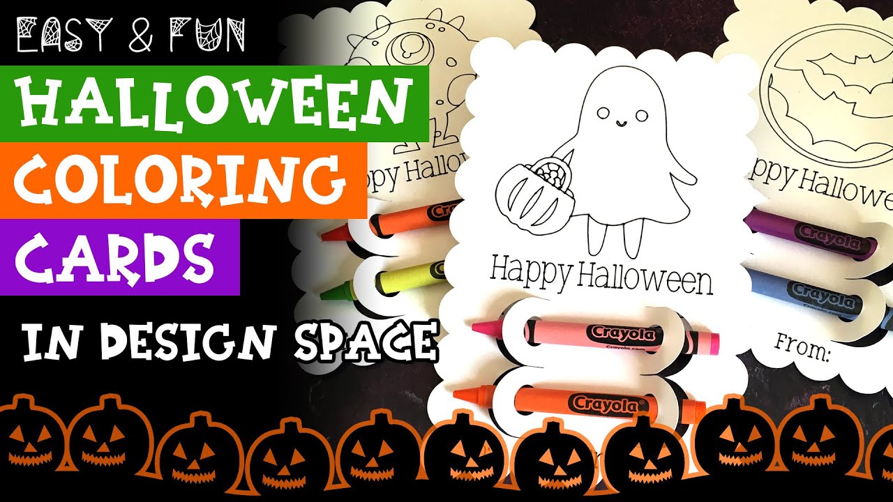 Halloween Coloring Card with Crayons | Cricut Coloring Designs