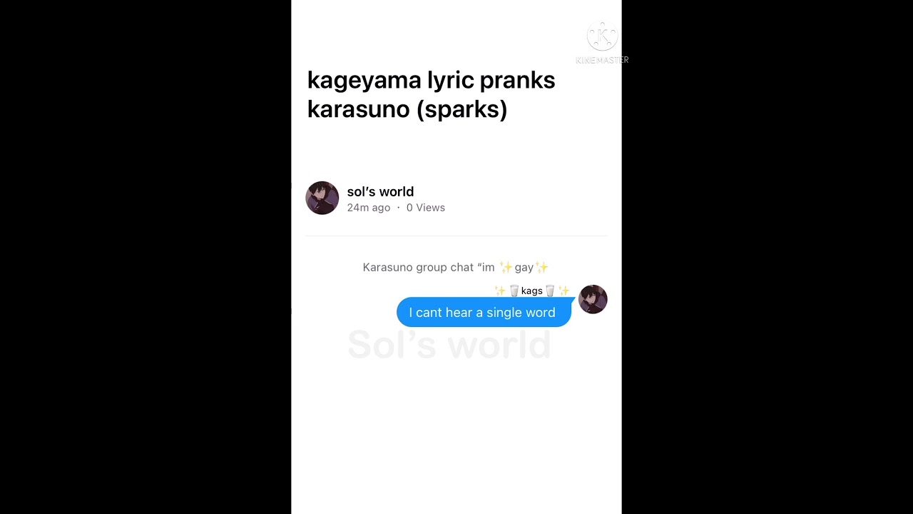 Sparks lyric prank// Kageyama pranks Karasuno (tsukkikage? 👀)