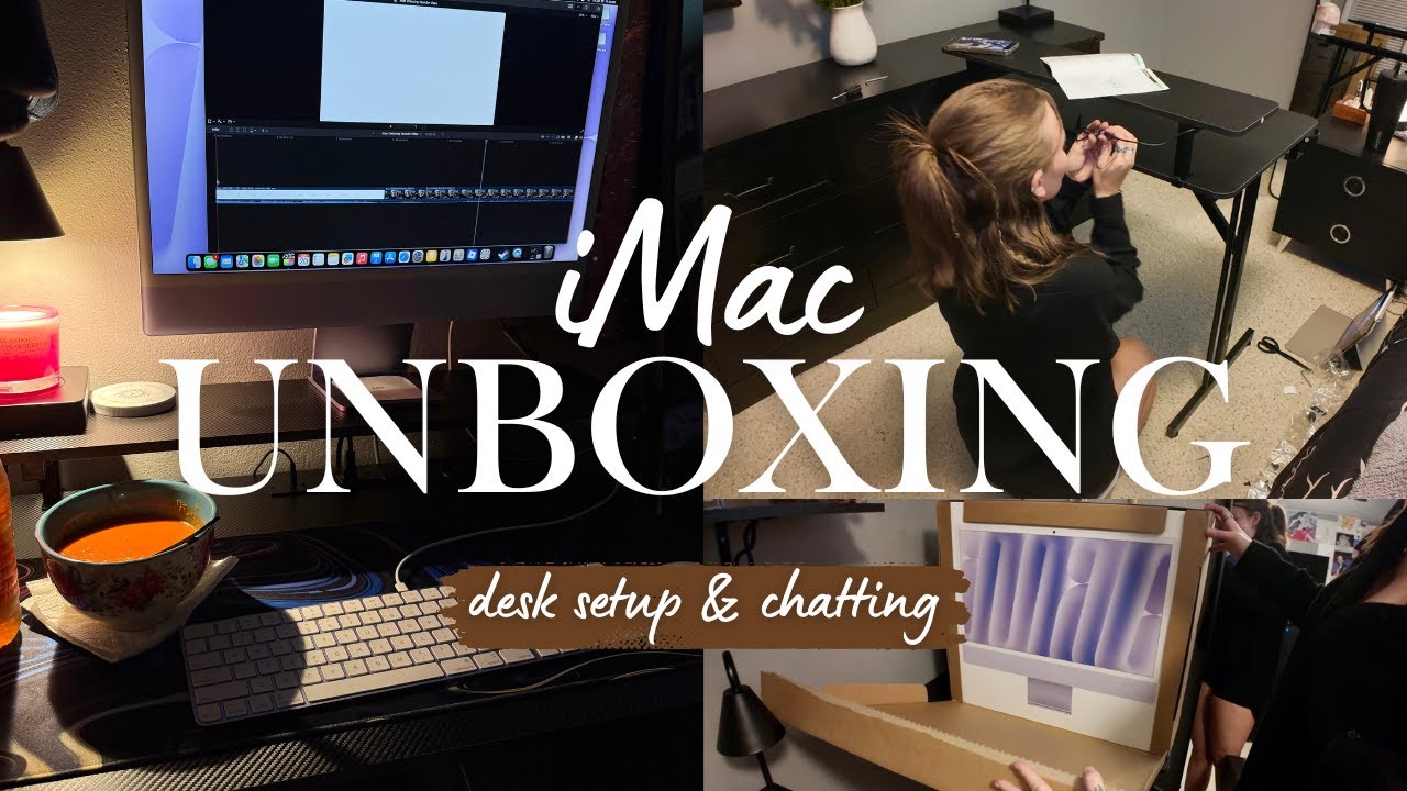 M4 iMac Unboxing!! 🖥️🖱️| iMac unboxing, new desk setup, chit chat 😇💬