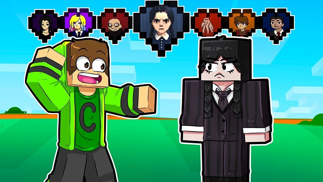 Кадрес получил сердца Уэнсдэй в Minecraft!