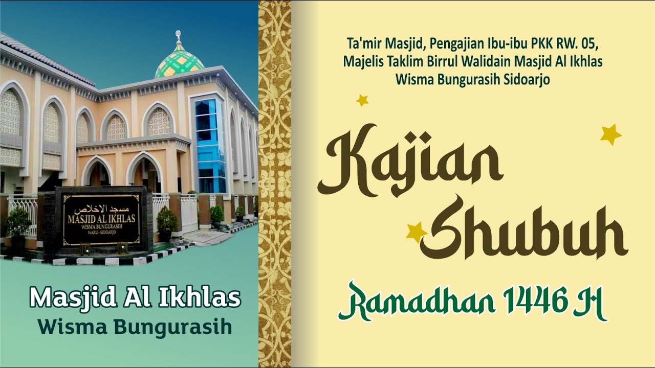 Ceramah Subuh | 19 Maret 2026 | Masjid Al Ikhlas WBA Sidoarjo | Prof. Dr. Abdul Hadi