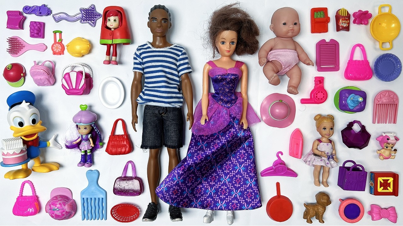 9 Minutes Satisfying with Unboxing Barbie Family Playset, Doll Dressup Set ASMR Toys | 👠Barbie Set 👗
