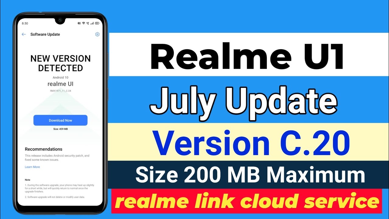 Realme U1 July update।।Ver C.20 200 MB Update