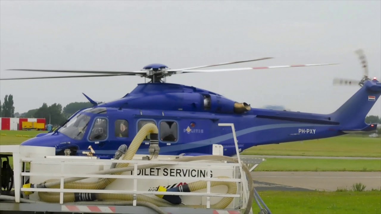 Netherlands police chopper PH-PXY AW139 take-off Schiphol east for coast guard mission