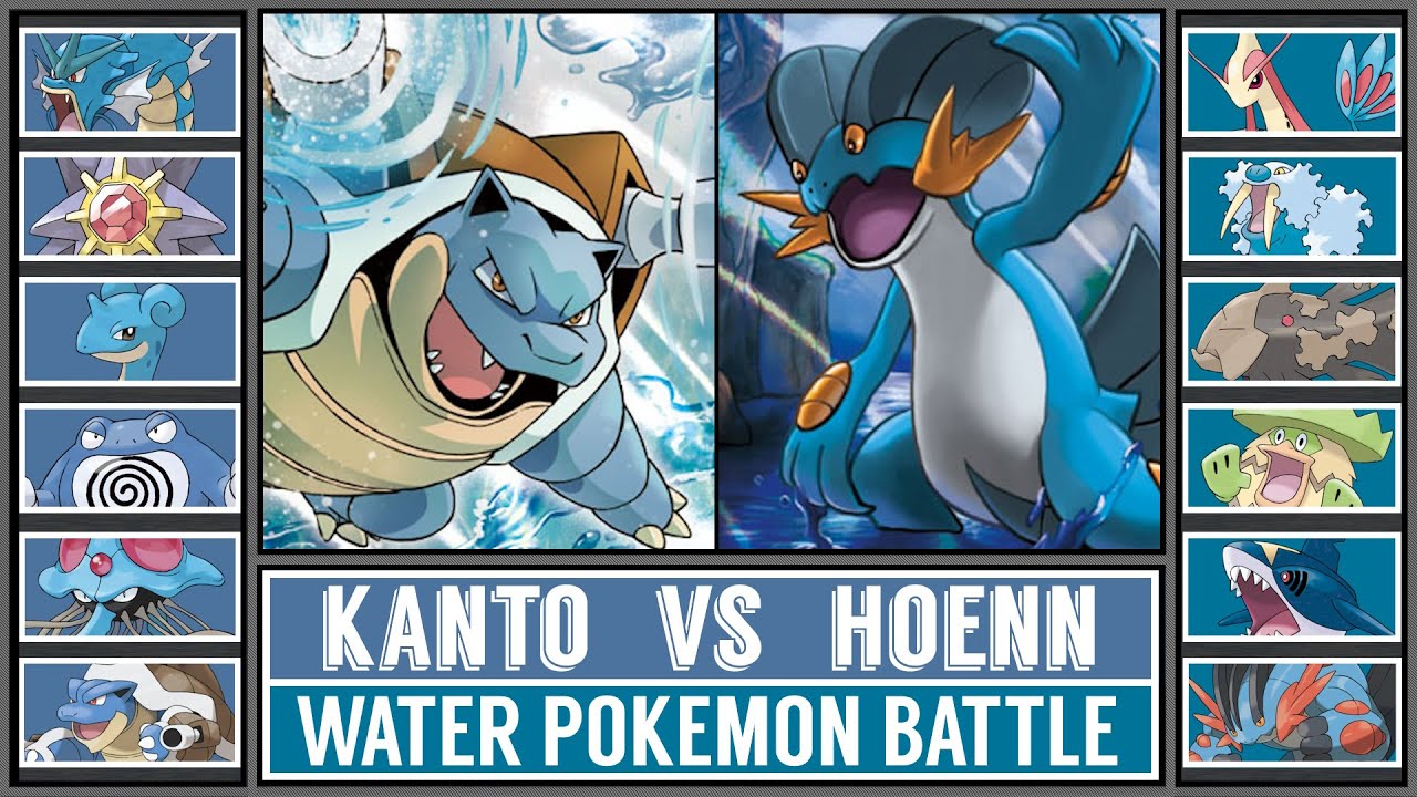 KANTO vs HOENN | Water Pokémon Battle [MEGA BLASTOISE vs MEGA SWAMPERT]