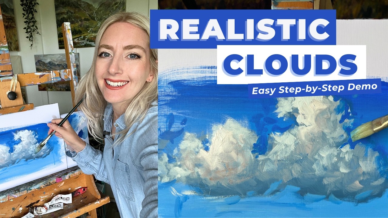 How to Paint Realistic Clouds in Acrylics — Easy Step-by-Step Demo!