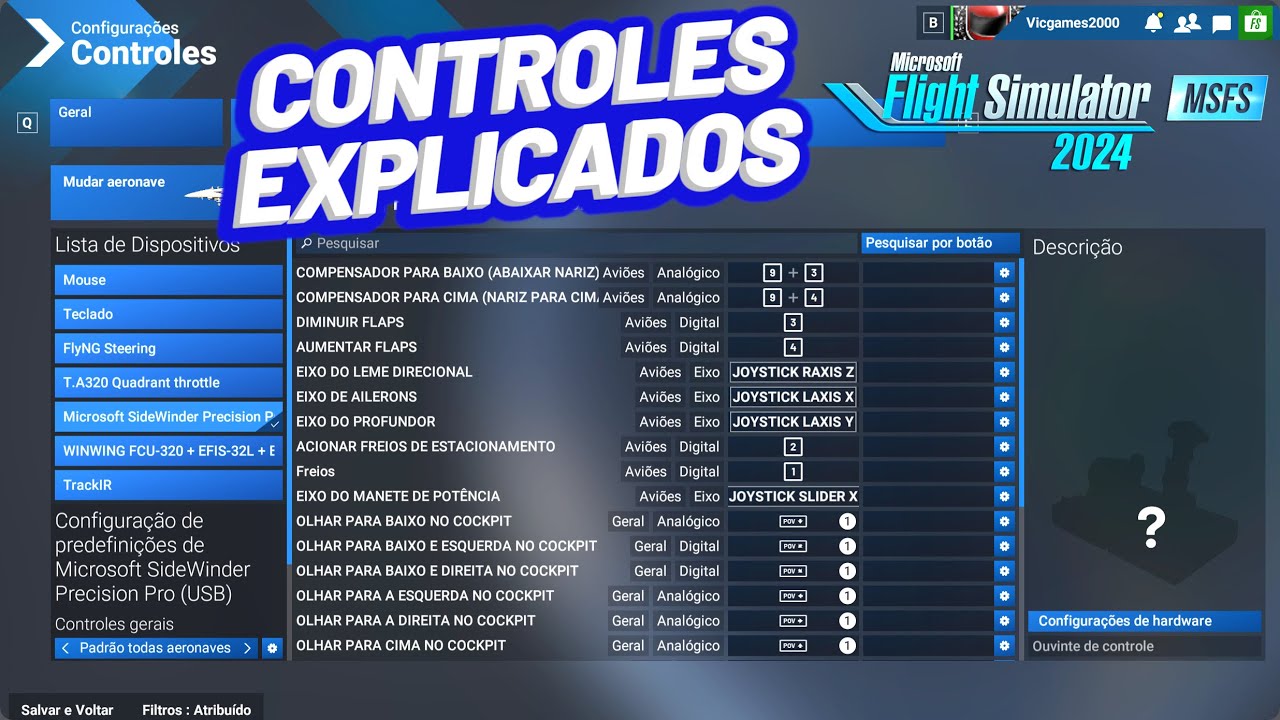 COMO CONFIGURAR os CONTROLES e PERIFÉRICOS no FLIGHT SIMULATOR 2024 🤔