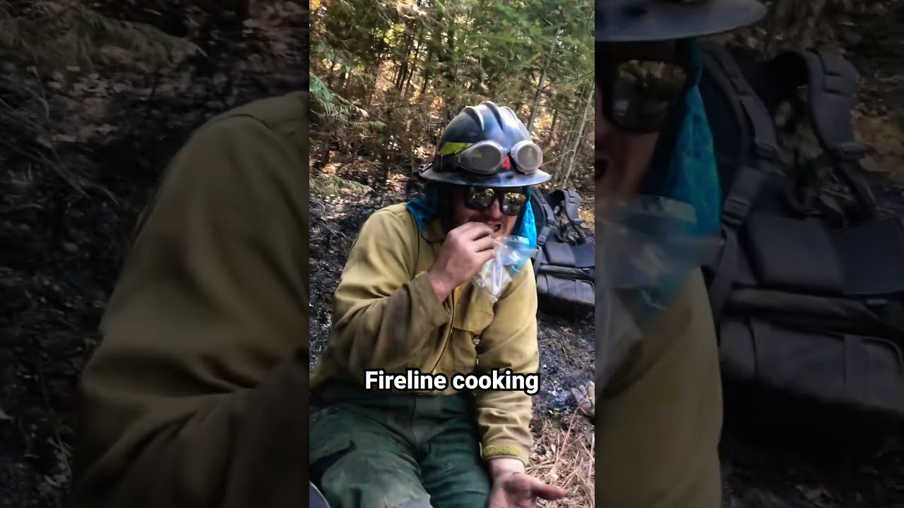 Fireline cooking #shorts #cooking #fire #firefighter #wildfire