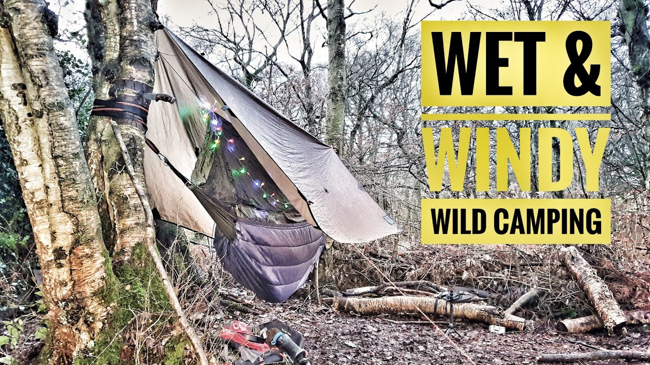 wild woodland camping hammock camping using my oex Bush Pro equipment oex hammock And oex tarp,