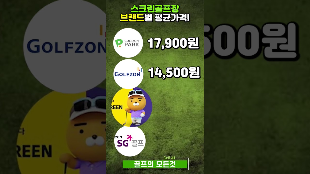 스크린골프장 브랜드별 가격비교