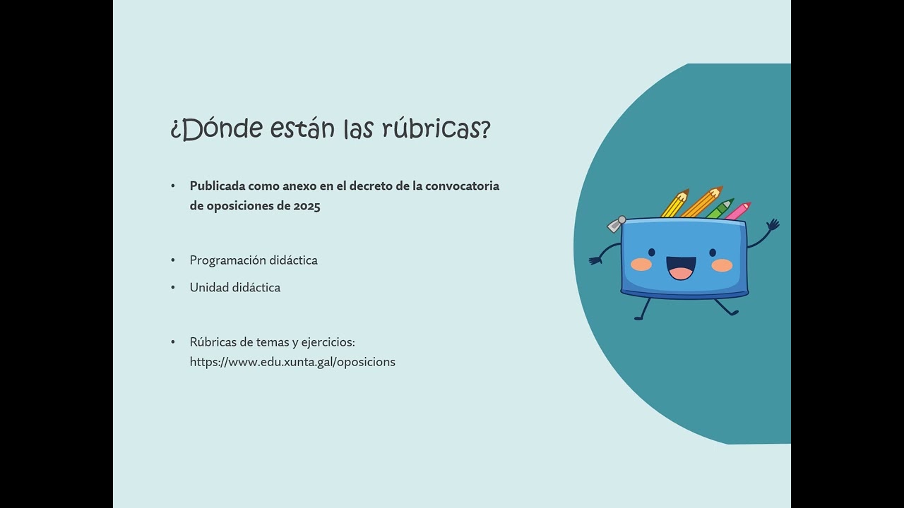 ¿Qué rúbrica utilizará el tribunal de oposición de secundaria en Galicia 2025?