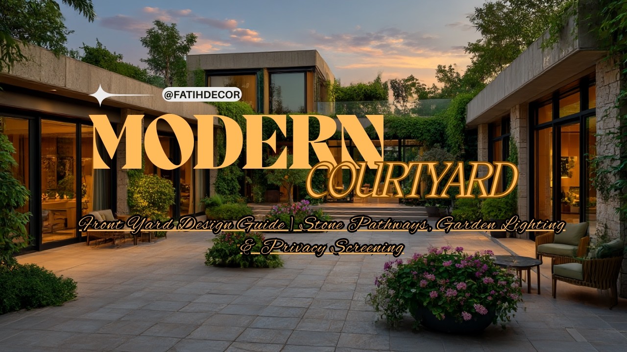 Modern Courtyard Inspo: Minimalist Stone Paths & Elegant Screening
