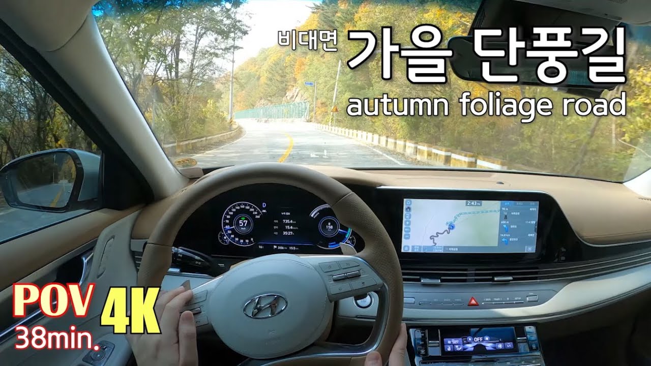 asmr 더뉴그랜저 단풍길 드라이브 (화천 해산령)