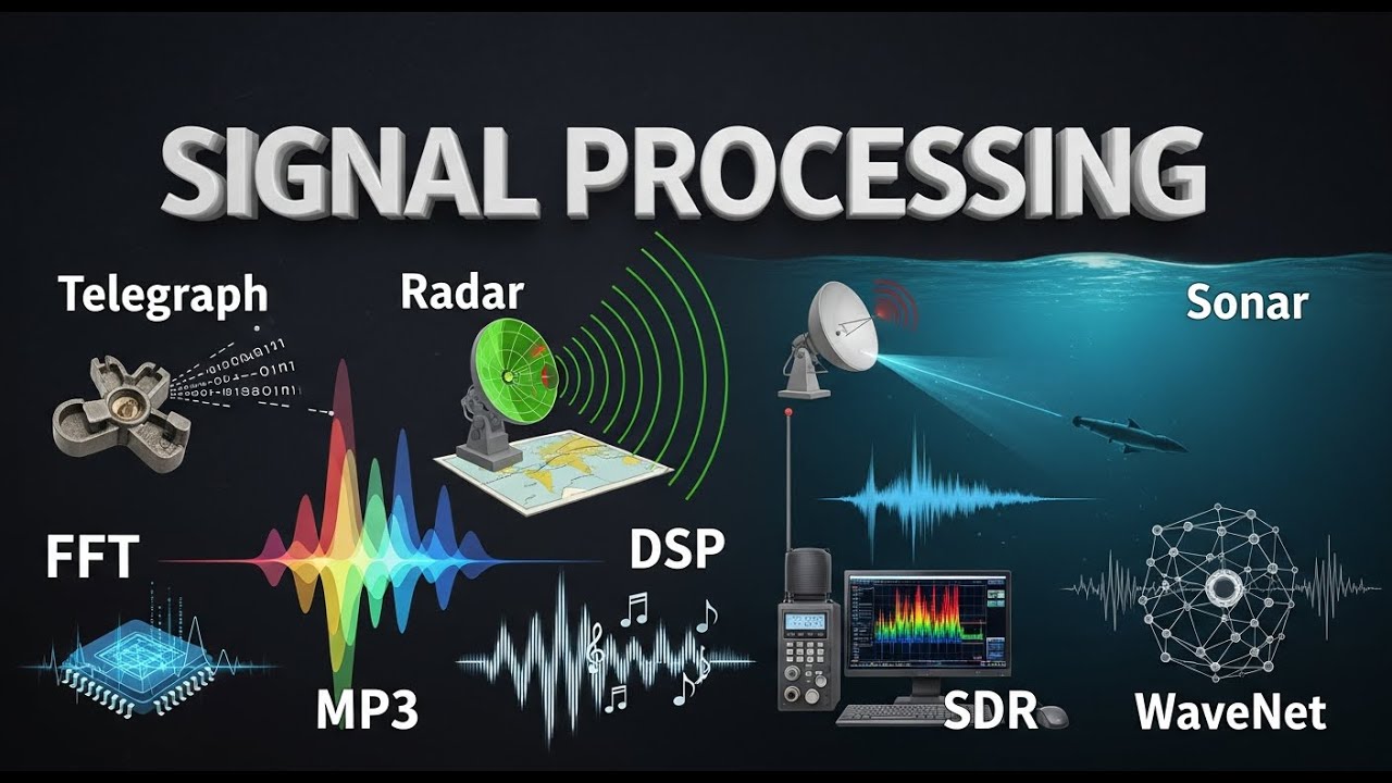 Signal Processing: Telegraph, Radar, Sonar, FFT, DSP, MP3, SDR, WaveNet