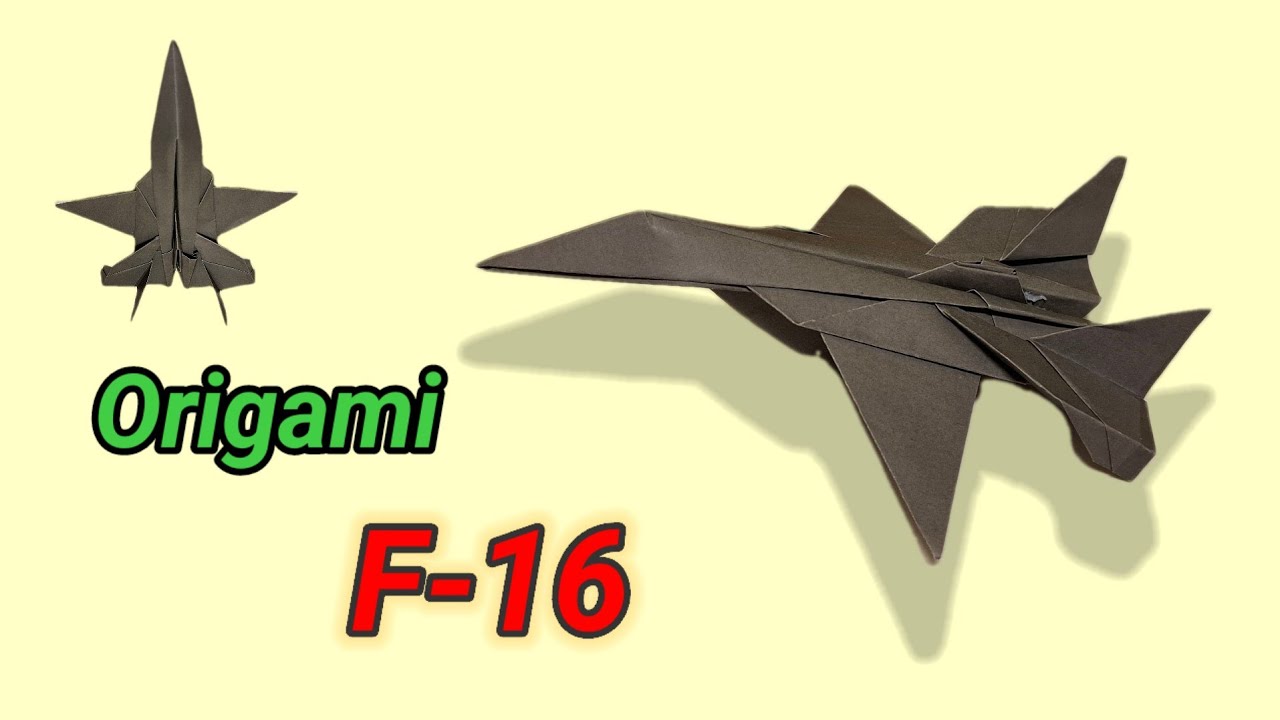 Origami pesawat F-16, cara membuat pesawat F-16 dengan kertas
