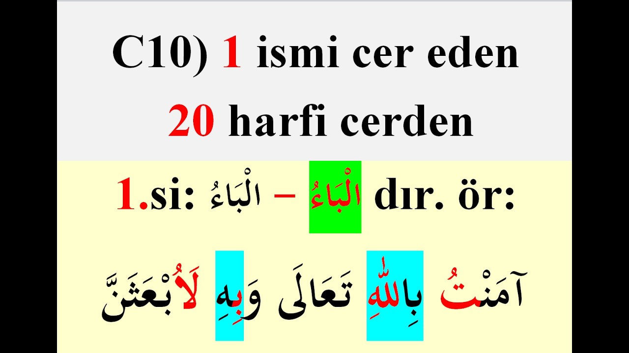 HARFİ CER SORULARI 001