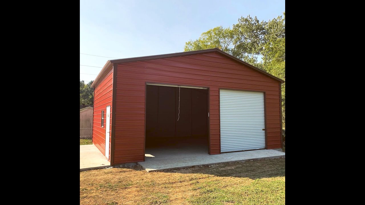 24x30 Metal Building timelapse.  Building my dream motorcycle shop Episode 2