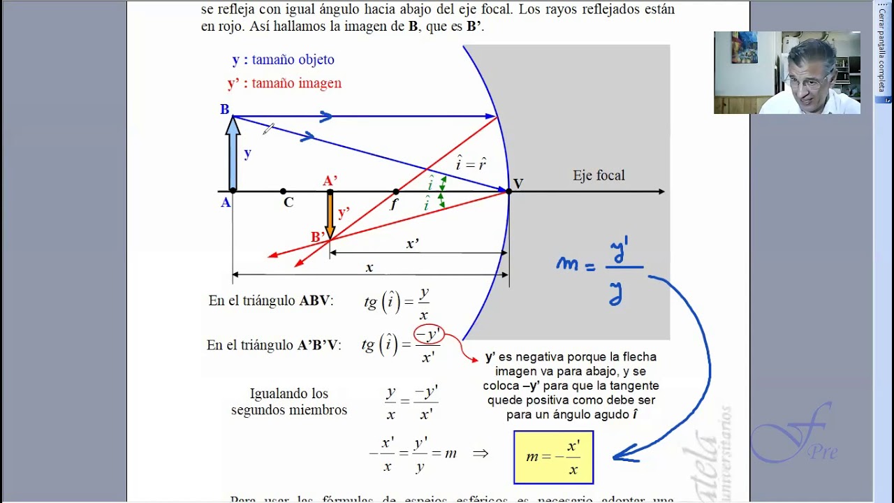 Aumento lateral en espejos esf&eacute;ricos: definici&oacute;n y demostraci&oacute;n de la f&oacute;rmula pr&aacute;ctica de c&aacute;lculo